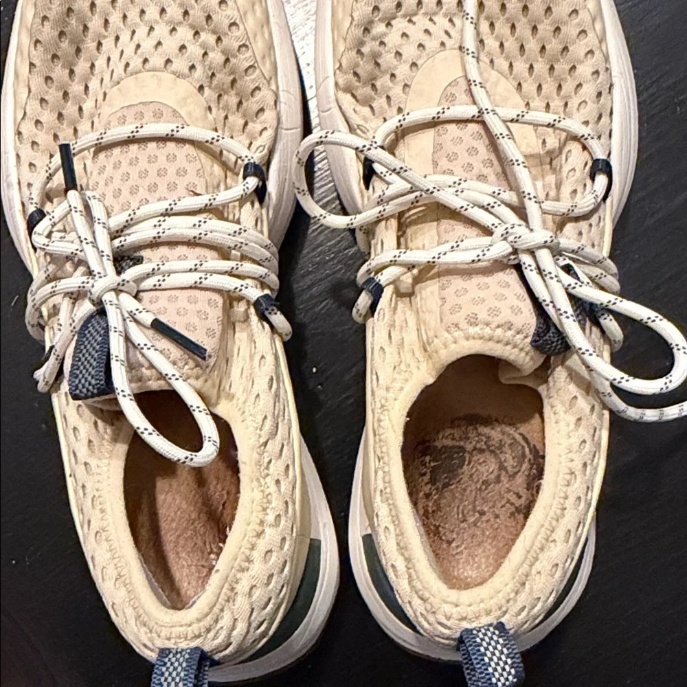 Sorel Cream Perforated Lace-Up Sneakers
